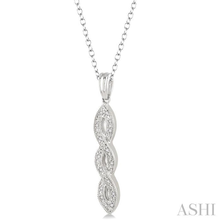 1/20 Ctw Round Cut Diamond Infinity Pendant in Sterling Silver with Chain 1/20 Ctw Round Cut Diamond Infinity Pendant in Sterling Silver with Chain