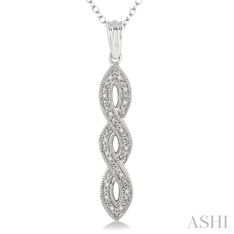 1/20 Ctw Round Cut Diamond Infinity Pendant in Sterling Silver with Chain 1/20 Ctw Round Cut Diamond Infinity Pendant in Sterling Silver with Chain