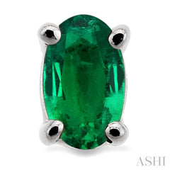 5x3 MM Oval Cut Emerald Stud Earrings in 14K White Gold 5x3 MM Oval Cut Emerald Stud Earrings in 14K White Gold