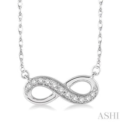 1/6 Ctw Round Cut Diamond Infinity Petite Pendant in 14K White Gold with Chain 1/6 Ctw Round Cut Diamond Infinity Petite Pendant in 14K White Gold with Chain