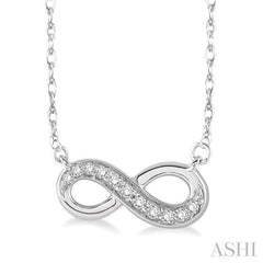 1/6 Ctw Round Cut Diamond Infinity Petite Pendant in 14K White Gold with Chain 1/6 Ctw Round Cut Diamond Infinity Petite Pendant in 14K White Gold with Chain