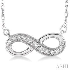 1/6 Ctw Round Cut Diamond Infinity Petite Pendant in 14K White Gold with Chain 1/6 Ctw Round Cut Diamond Infinity Petite Pendant in 14K White Gold with Chain