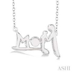 1/50 Ctw Round Cut Diamond Emotion Mom Pendant in Sterling Silver with Chain 1/50 Ctw Round Cut Diamond Emotion Mom Pendant in Sterling Silver with Chain