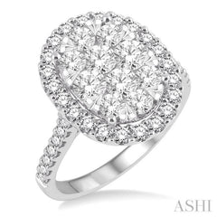 2 ctw Oval Shape Diamond Lovebright Ring in 14K White Gold 2 ctw Oval Shape Diamond Lovebright Ring in 14K White Gold