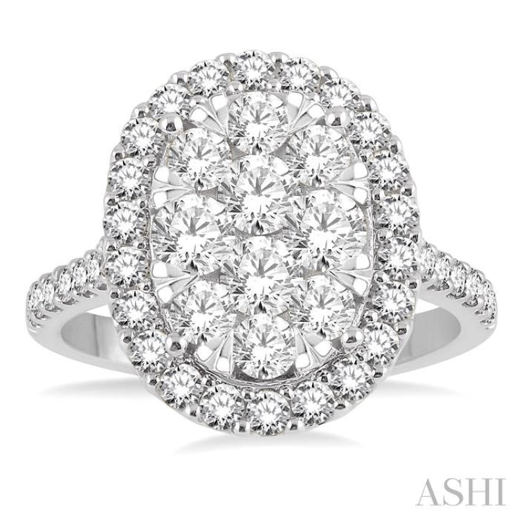 2 ctw Oval Shape Diamond Lovebright Ring in 14K White Gold 2 ctw Oval Shape Diamond Lovebright Ring in 14K White Gold