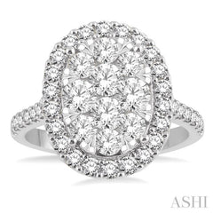 2 ctw Oval Shape Diamond Lovebright Ring in 14K White Gold 2 ctw Oval Shape Diamond Lovebright Ring in 14K White Gold