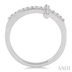 1/5 ctw Round Cut Diamond Cross Ring in 14K White Gold 1/5 ctw Round Cut Diamond Cross Ring in 14K White Gold