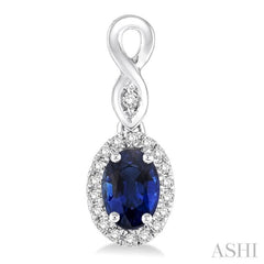 5x3 MM Oval Cut Sapphire and 1/6 Ctw Round Cut Diamond Earrings in 10K White Gold 5x3 MM Oval Cut Sapphire and 1/6 Ctw Round Cut Diamond Earrings in 10K White Gold