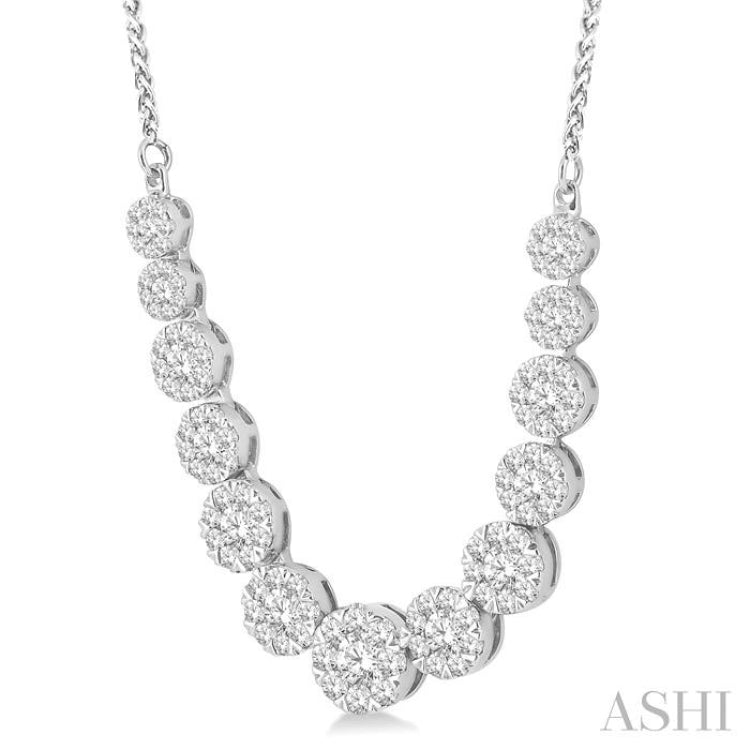 2 Ctw Round Cut Diamond Lovebright Necklace in 14K White Gold 2 Ctw Round Cut Diamond Lovebright Necklace in 14K White Gold