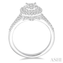 3/4 ctw Oval Shape Diamond Lovebright Diamond Ring in 14K White Gold 3/4 ctw Oval Shape Diamond Lovebright Diamond Ring in 14K White Gold