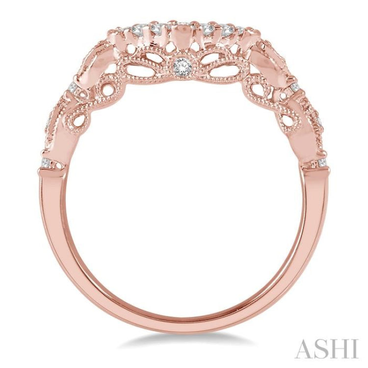 1/5 Ctw Round Cut Diamond Wedding Band in 14K Rose Gold 1/5 Ctw Round Cut Diamond Wedding Band in 14K Rose Gold
