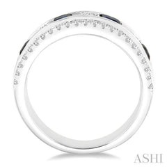3x3 MM Princess Cut Sapphire and 3/8 ctw Round Cut Diamond Precious Ring in 14K White Gold 3x3 MM Princess Cut Sapphire and 3/8 ctw Round Cut Diamond Precious Ring in 14K White Gold