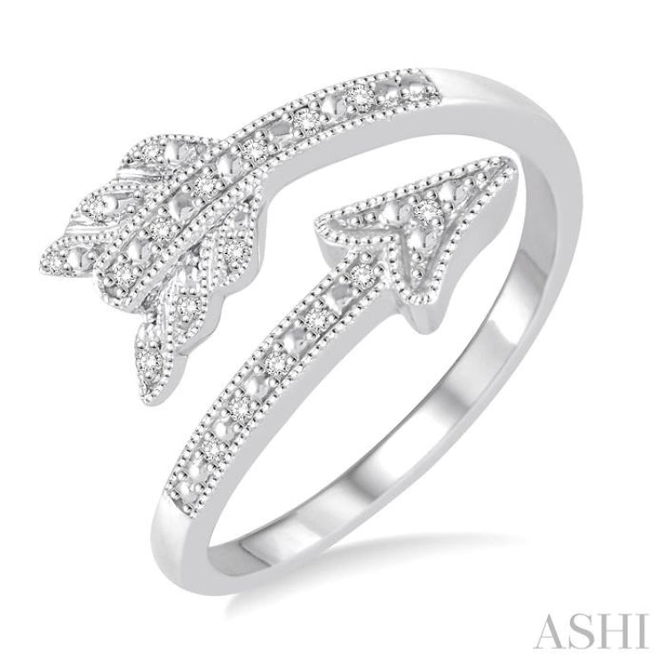 1/20 ctw Round Cut Diamond Arrow Ring in Sterling Silver 1/20 ctw Round Cut Diamond Arrow Ring in Sterling Silver