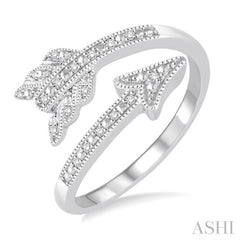 1/20 ctw Round Cut Diamond Arrow Ring in Sterling Silver 1/20 ctw Round Cut Diamond Arrow Ring in Sterling Silver