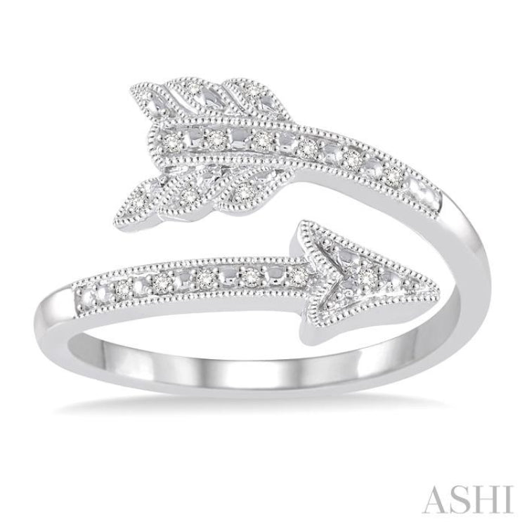 1/20 ctw Round Cut Diamond Arrow Ring in Sterling Silver 1/20 ctw Round Cut Diamond Arrow Ring in Sterling Silver