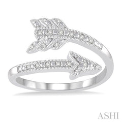 1/20 ctw Round Cut Diamond Arrow Ring in Sterling Silver 1/20 ctw Round Cut Diamond Arrow Ring in Sterling Silver