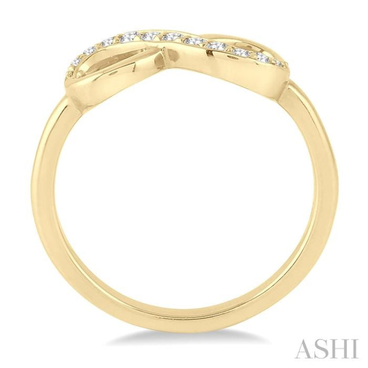1/6 Ctw Round Cut Diamond Infinity Petite Ring in 14K Yellow Gold 1/6 Ctw Round Cut Diamond Infinity Petite Ring in 14K Yellow Gold