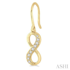 1/6 Ctw Round Cut Diamond Infinity Petite Earrings in 14K Yellow Gold 1/6 Ctw Round Cut Diamond Infinity Petite Earrings in 14K Yellow Gold