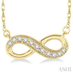1/6 Ctw Round Cut Diamond Infinity Petite Pendant in 14K Yellow Gold with Chain 1/6 Ctw Round Cut Diamond Infinity Petite Pendant in 14K Yellow Gold with Chain