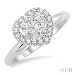 1/2 ctw Round Cut Diamond Heart Shape Lovebright Ring in 14K White Gold 1/2 ctw Round Cut Diamond Heart Shape Lovebright Ring in 14K White Gold