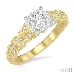 1/3 ctw Round Cut Diamond Lovebright Engagement Ring in 14K Yellow and White Gold 1/3 ctw Round Cut Diamond Lovebright Engagement Ring in 14K Yellow and White Gold