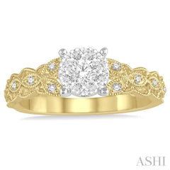 1/3 ctw Round Cut Diamond Lovebright Engagement Ring in 14K Yellow and White Gold 1/3 ctw Round Cut Diamond Lovebright Engagement Ring in 14K Yellow and White Gold