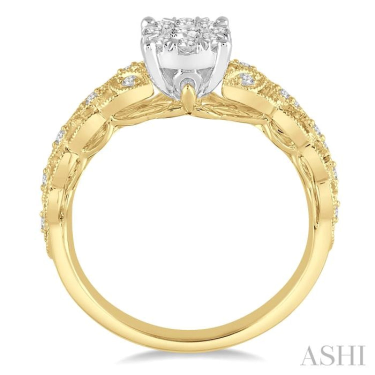 1/3 ctw Round Cut Diamond Lovebright Engagement Ring in 14K Yellow and White Gold 1/3 ctw Round Cut Diamond Lovebright Engagement Ring in 14K Yellow and White Gold