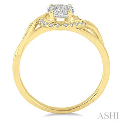 1/3 Ctw Round Cut Diamond Lovebright Engagement Ring in 14K Yellow and White Gold 1/3 Ctw Round Cut Diamond Lovebright Engagement Ring in 14K Yellow and White Gold