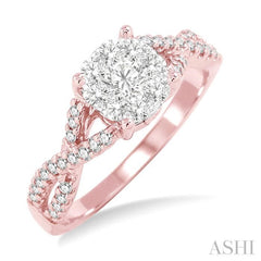 1/3 ctw Lovebright Round Cut Diamond Engagement Ring in 14K Rose and White Gold 1/3 ctw Lovebright Round Cut Diamond Engagement Ring in 14K Rose and White Gold