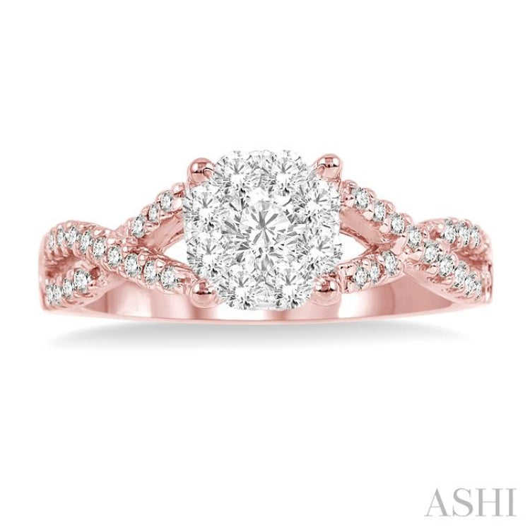 1/3 ctw Lovebright Round Cut Diamond Engagement Ring in 14K Rose and White Gold 1/3 ctw Lovebright Round Cut Diamond Engagement Ring in 14K Rose and White Gold