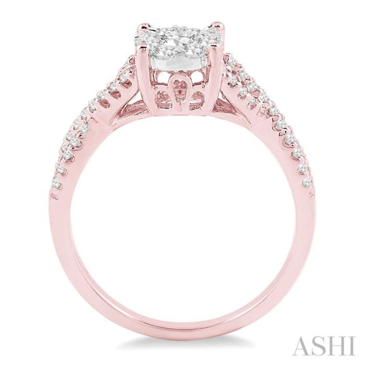 1/3 ctw Lovebright Round Cut Diamond Engagement Ring in 14K Rose and White Gold 1/3 ctw Lovebright Round Cut Diamond Engagement Ring in 14K Rose and White Gold