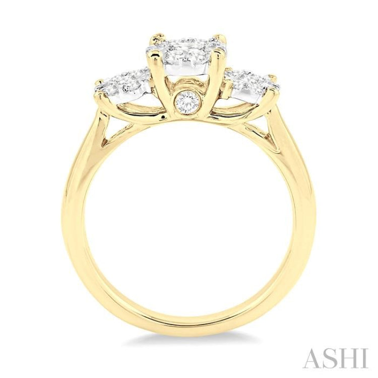 3/4 ctw Lovebright Round Cut Diamond Ring in 14K Yellow and White Gold 3/4 ctw Lovebright Round Cut Diamond Ring in 14K Yellow and White Gold