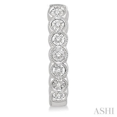 1/10 ctw Lattice Round Cut Diamond Hoop Earrings in 10K White Gold 1/10 ctw Lattice Round Cut Diamond Hoop Earrings in 10K White Gold