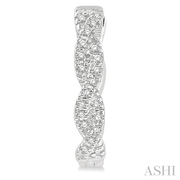 1/5 Ctw Entwined Round Cut Diamond Hoop Earrings in 10K White Gold 1/5 Ctw Entwined Round Cut Diamond Hoop Earrings in 10K White Gold