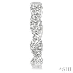1/5 Ctw Entwined Round Cut Diamond Hoop Earrings in 10K White Gold 1/5 Ctw Entwined Round Cut Diamond Hoop Earrings in 10K White Gold