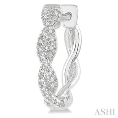 1/5 Ctw Entwined Round Cut Diamond Hoop Earrings in 10K White Gold 1/5 Ctw Entwined Round Cut Diamond Hoop Earrings in 10K White Gold
