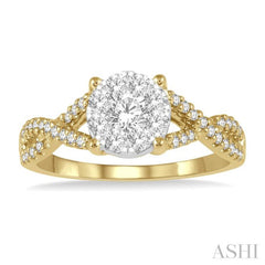 5/8 Ctw Lovebright Round Cut Diamond Engagement Ring in 14K Yellow and White Gold 5/8 Ctw Lovebright Round Cut Diamond Engagement Ring in 14K Yellow and White Gold