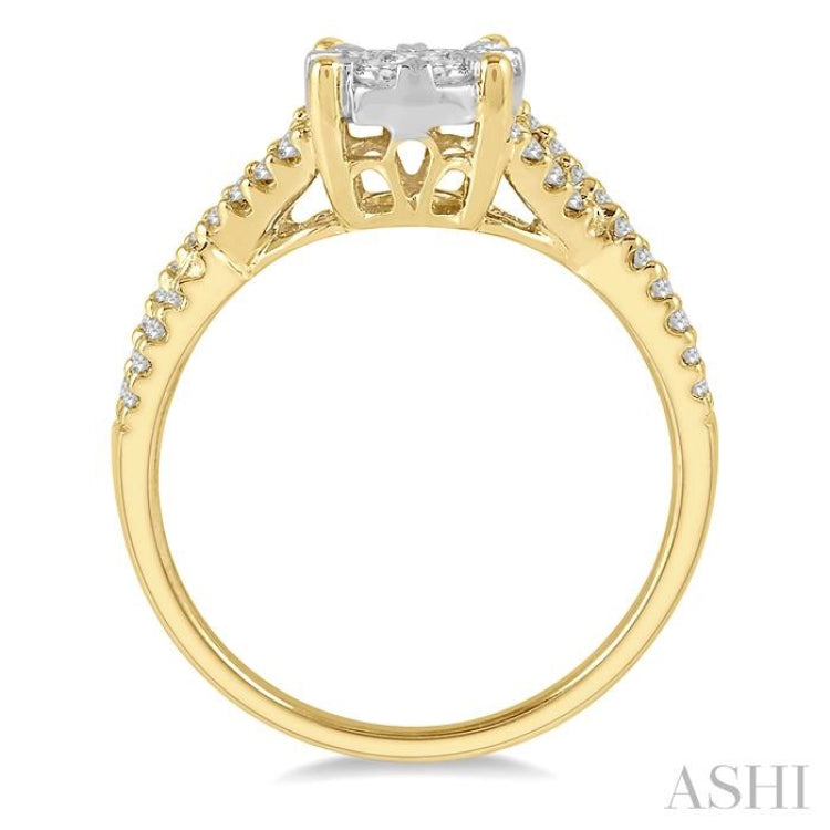 5/8 Ctw Lovebright Round Cut Diamond Engagement Ring in 14K Yellow and White Gold 5/8 Ctw Lovebright Round Cut Diamond Engagement Ring in 14K Yellow and White Gold