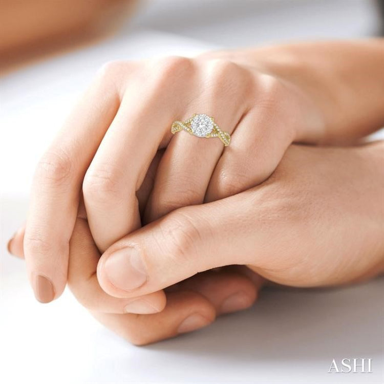 5/8 Ctw Lovebright Round Cut Diamond Engagement Ring in 14K Yellow and White Gold 5/8 Ctw Lovebright Round Cut Diamond Engagement Ring in 14K Yellow and White Gold