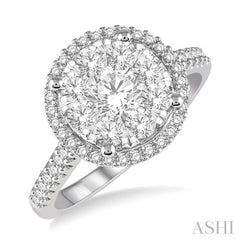 1 ctw Round Diamond Lovebright Halo Engagement Ring in 14K White and Yellow Gold 1 ctw Round Diamond Lovebright Halo Engagement Ring in 14K White and Yellow Gold