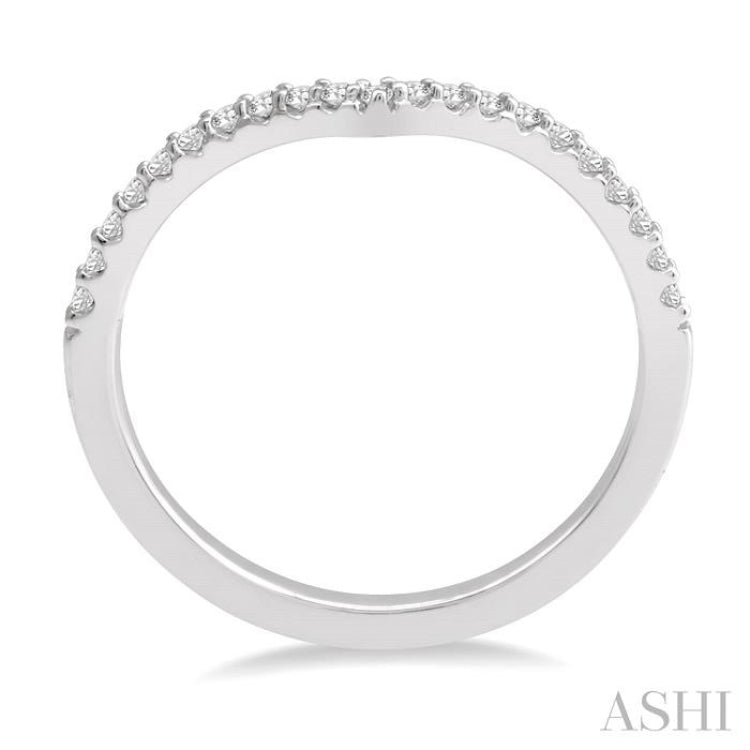 1/6 Ctw Curve V-Drop Round Cut Diamond Ladies Ring in 14K White Gold 1/6 Ctw Curve V-Drop Round Cut Diamond Ladies Ring in 14K White Gold