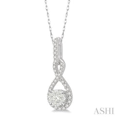 1/4 Ctw Winding Round Cut Diamond Lovebright Pendant With Link Chain in 14K White Gold 1/4 Ctw Winding Round Cut Diamond Lovebright Pendant With Link Chain in 14K White Gold