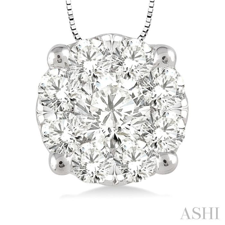 1/4 Ctw Lovebright Round Cut Diamond Pendant in 14K White Gold with Chain 1/4 Ctw Lovebright Round Cut Diamond Pendant in 14K White Gold with Chain