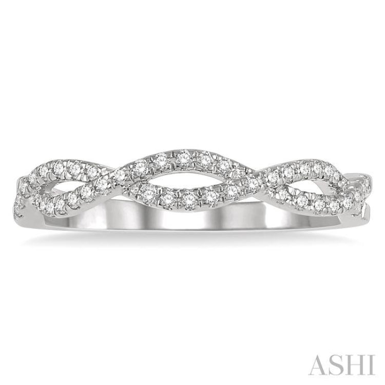 1/5 Ctw Entwined Round Cut Diamond Fashion Ring in 14K White Gold 1/5 Ctw Entwined Round Cut Diamond Fashion Ring in 14K White Gold