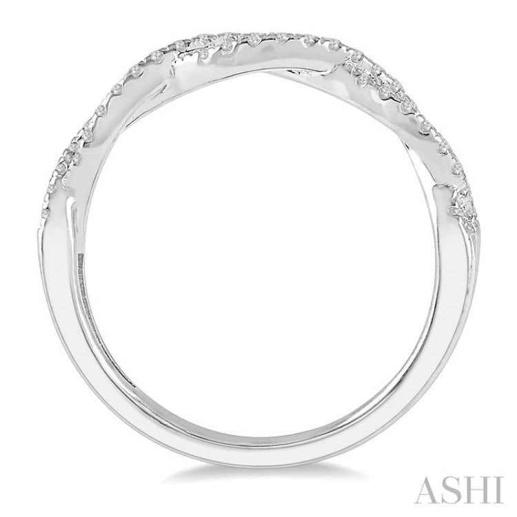 1/5 Ctw Entwined Round Cut Diamond Fashion Ring in 14K White Gold 1/5 Ctw Entwined Round Cut Diamond Fashion Ring in 14K White Gold
