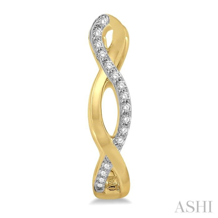 1/10 Ctw Entwined Round Cut Diamond Hoop Earrings in 10K Yellow Gold 1/10 Ctw Entwined Round Cut Diamond Hoop Earrings in 10K Yellow Gold