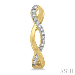 1/10 Ctw Entwined Round Cut Diamond Hoop Earrings in 10K Yellow Gold 1/10 Ctw Entwined Round Cut Diamond Hoop Earrings in 10K Yellow Gold