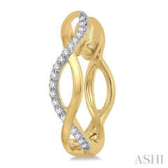1/10 Ctw Entwined Round Cut Diamond Hoop Earrings in 10K Yellow Gold 1/10 Ctw Entwined Round Cut Diamond Hoop Earrings in 10K Yellow Gold