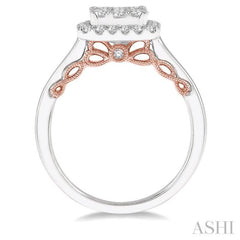 3/4 ctw Cushion Shape Lovebright Round Cut Diamond Ring in 14K White and Rose Gold 3/4 ctw Cushion Shape Lovebright Round Cut Diamond Ring in 14K White and Rose Gold