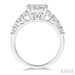 1 1/10 Ctw Round Cut Lovebright Diamond Ring in 14K White Gold 1 1/10 Ctw Round Cut Lovebright Diamond Ring in 14K White Gold